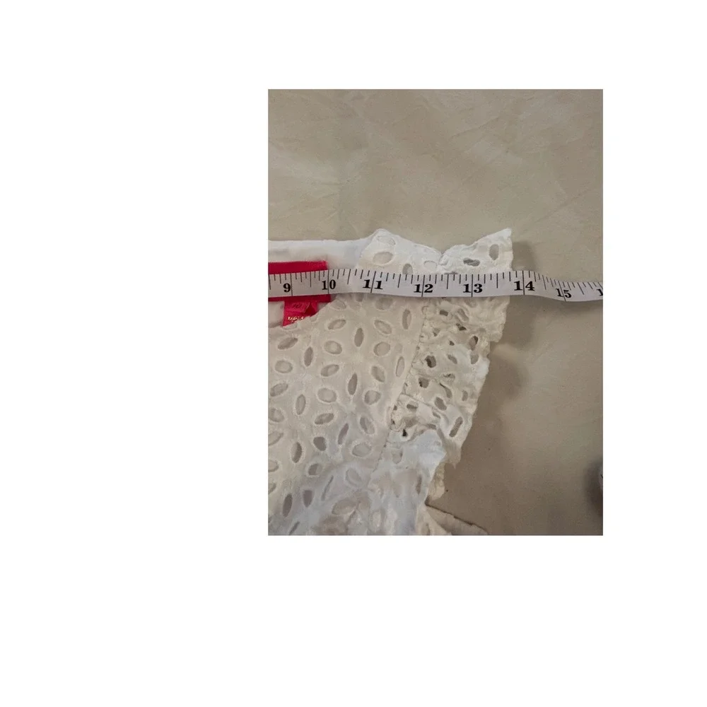 Lilly Pulitzer Girls White Eyelet Ruffle Sleeveless Dress Summer Party ~SZ 10